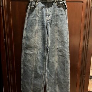 Zara Blue Wide Leg Denim Jeans